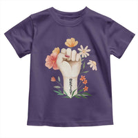 Empowered Women Toddler T Shirt Resist Raised Fist Retro Boho
