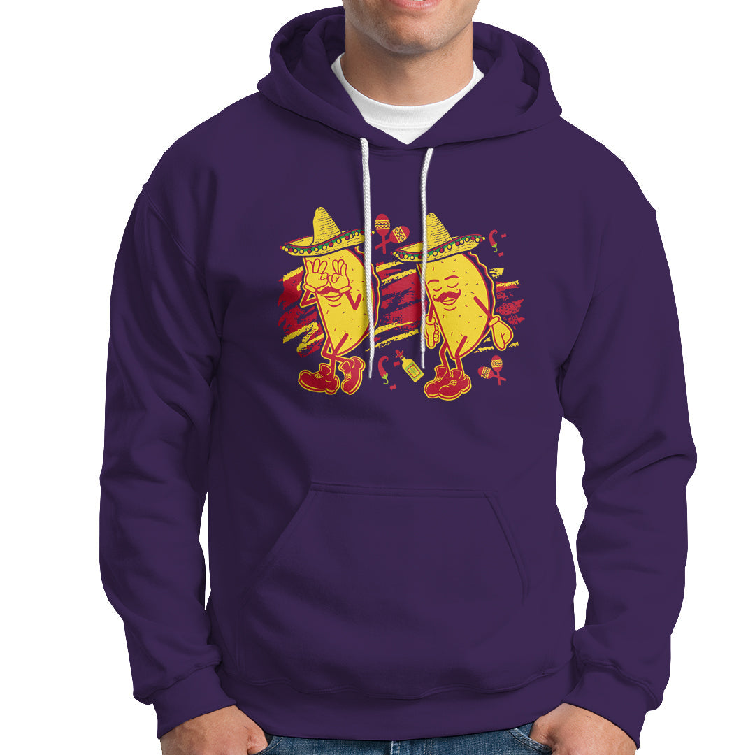 Funny Cinco De Mayo Hoodie Taco Griddy Dance Cinco de Mayo Dancing Tacos Sombrero - Wonder Print Shop
