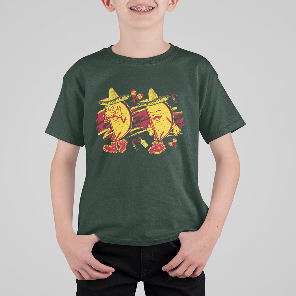 Funny Cinco De Mayo T Shirt For Kid Taco Griddy Dance Cinco de Mayo Dancing Tacos Sombrero - Wonder Print Shop