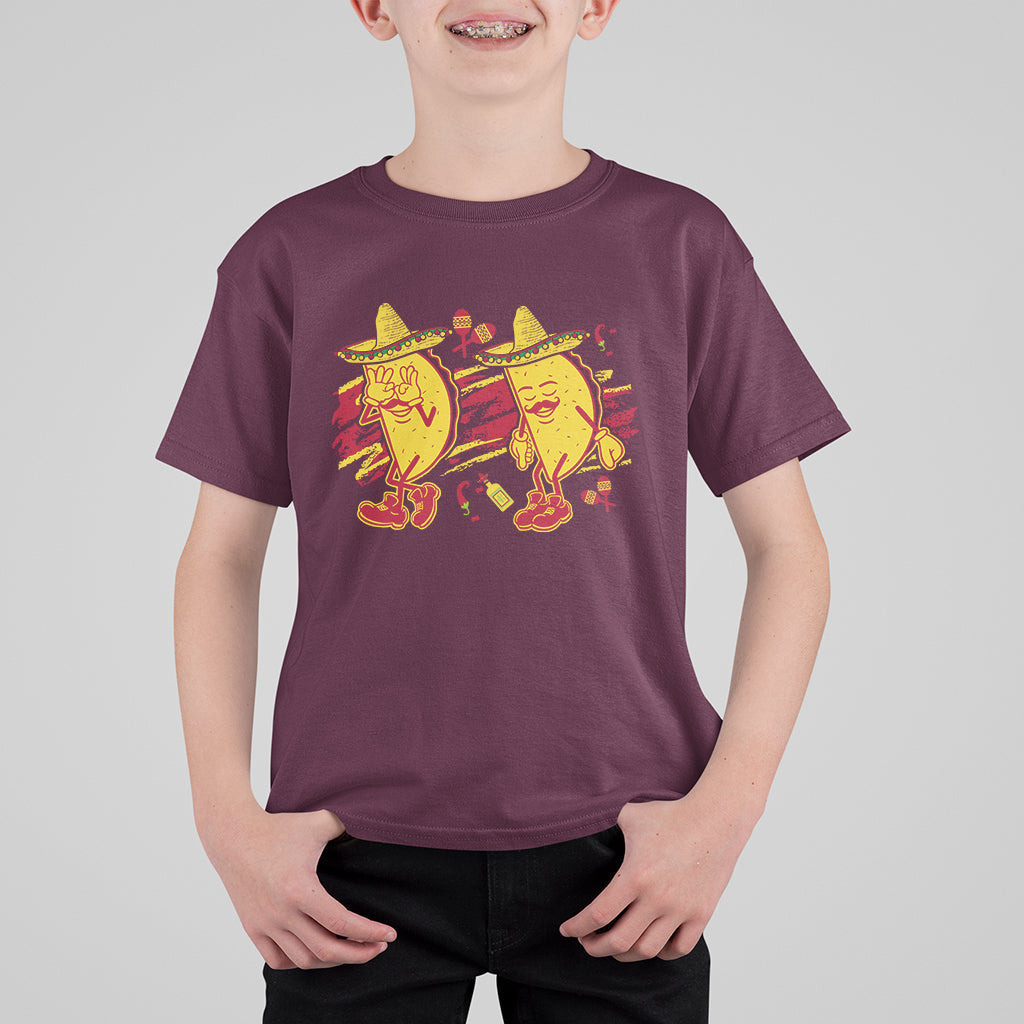 Funny Cinco De Mayo T Shirt For Kid Taco Griddy Dance Cinco de Mayo Dancing Tacos Sombrero - Wonder Print Shop