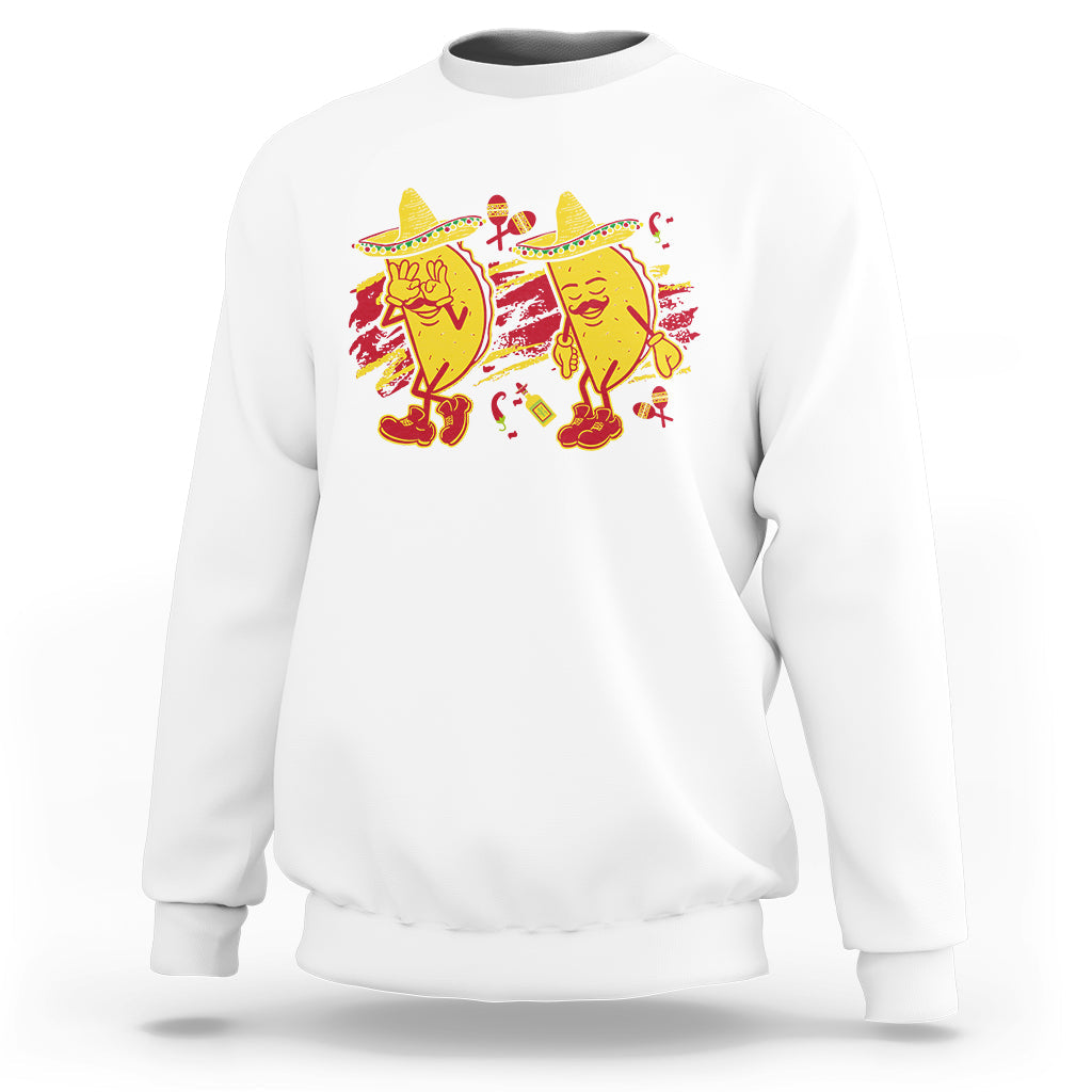 Funny Cinco De Mayo Sweatshirt Taco Griddy Dance Cinco de Mayo Dancing Tacos Sombrero - Wonder Print Shop