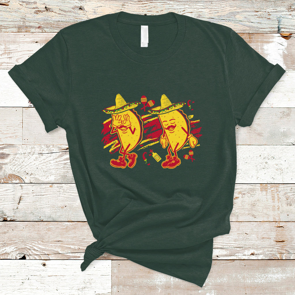 Funny Cinco De Mayo T Shirt Taco Griddy Dance Cinco de Mayo Dancing Tacos Sombrero - Wonder Print Shop