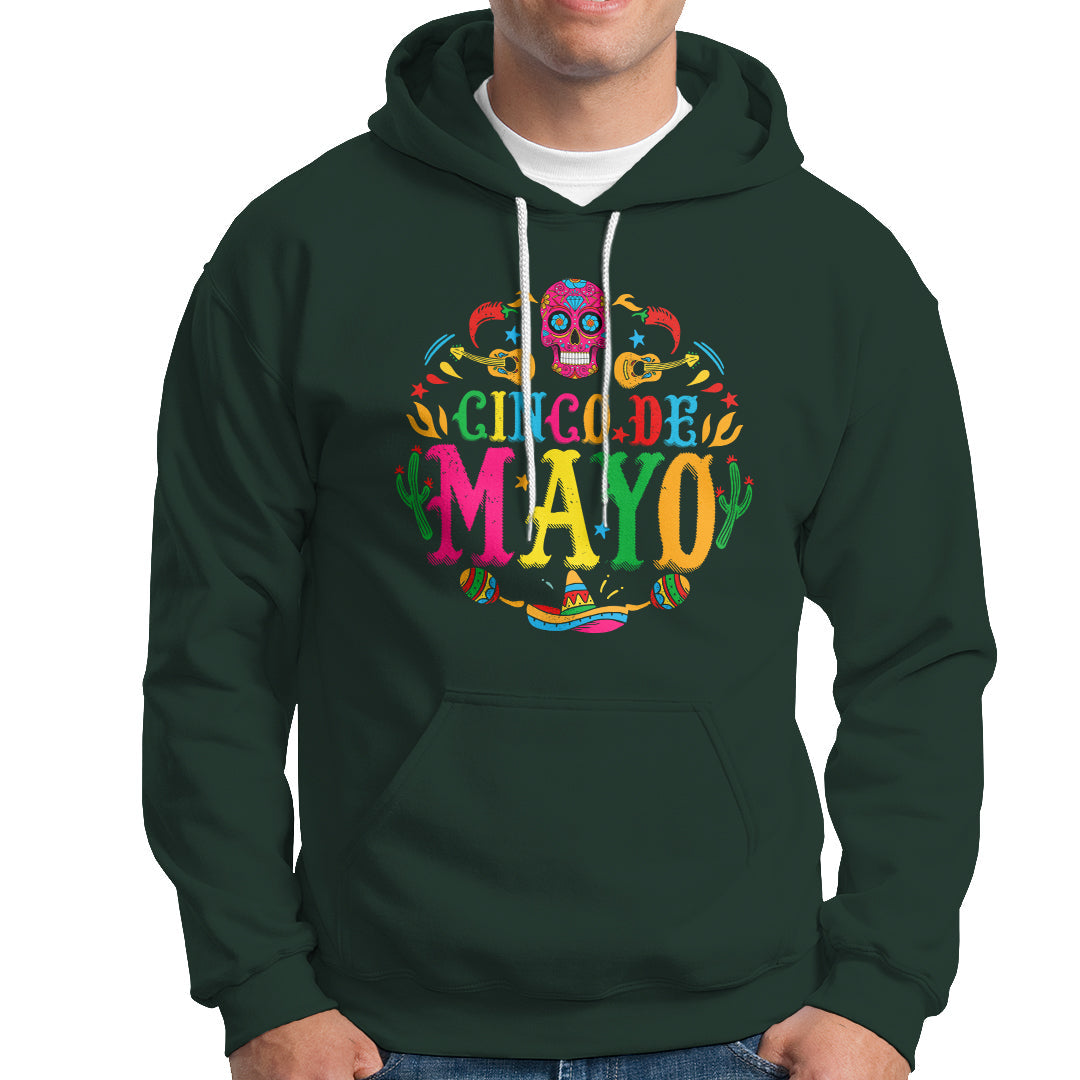 Funny Cinco De Mayo Hoodie Cinco De Mayo Mexican Fiesta 5 De Mayo Mexican Sugar Skull - Wonder Print Shop