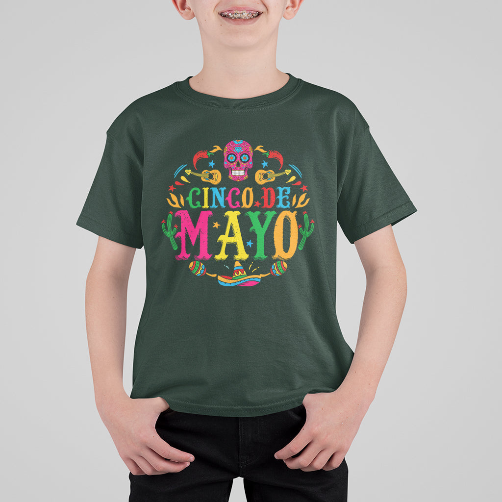 Funny Cinco De Mayo T Shirt For Kid Cinco De Mayo Mexican Fiesta 5 De Mayo Mexican Sugar Skull - Wonder Print Shop