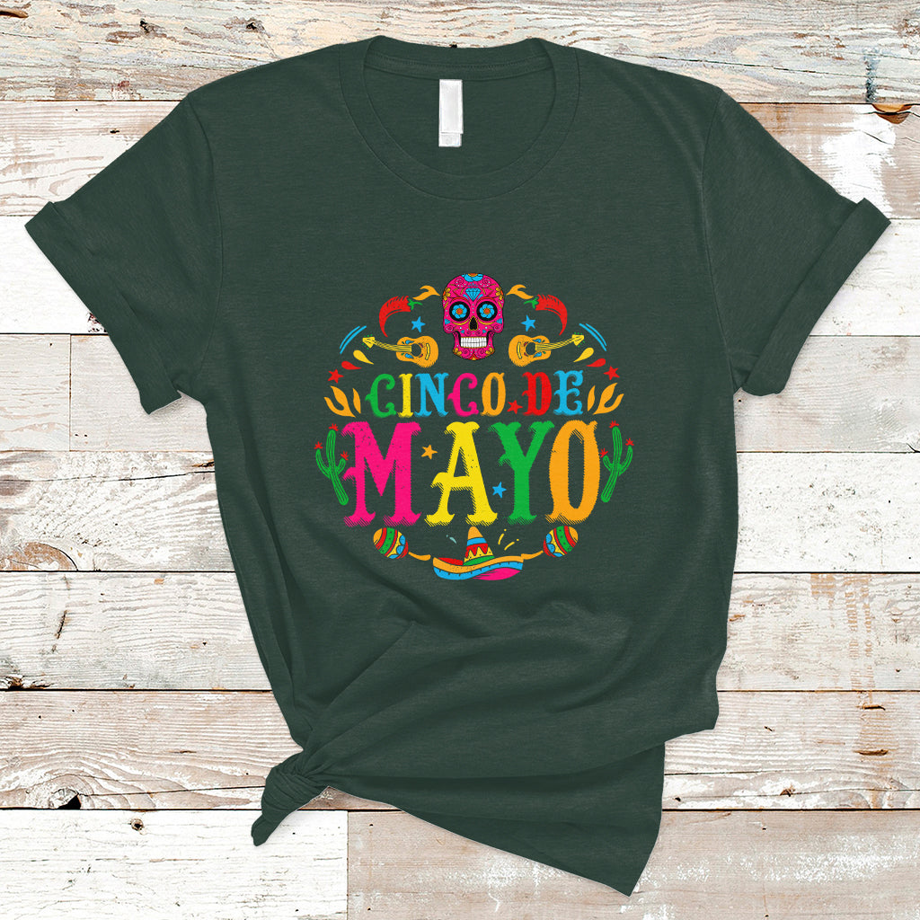 Funny Cinco De Mayo T Shirt Cinco De Mayo Mexican Fiesta 5 De Mayo Mexican Sugar Skull - Wonder Print Shop
