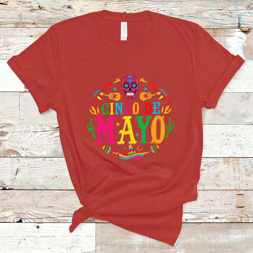 Funny Cinco De Mayo T Shirt Cinco De Mayo Mexican Fiesta 5 De Mayo Mexican Sugar Skull - Wonder Print Shop