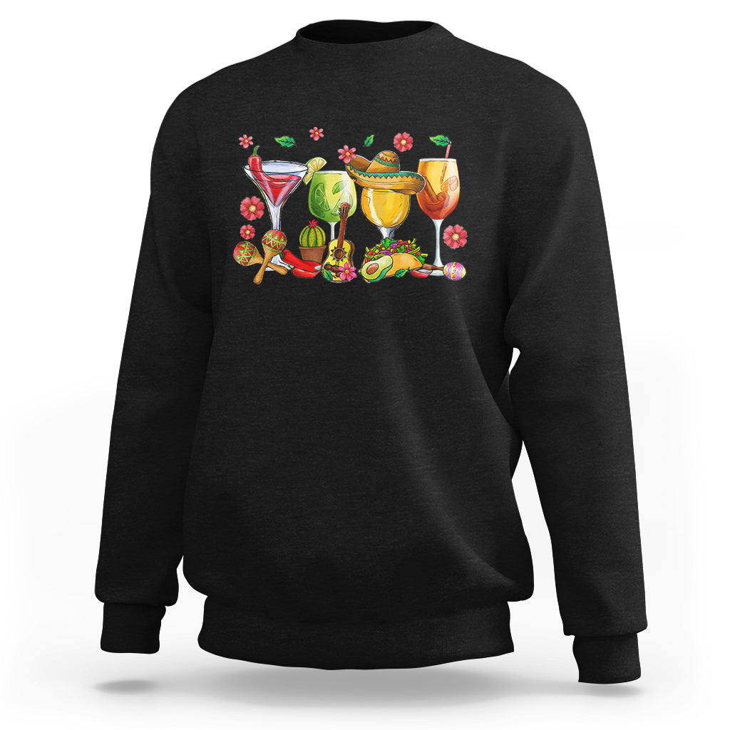 Funny Cinco De Mayo Sweatshirt Cinco De Mayo Mexico Wine Tequila Mexican Fiesta Party - Wonder Print Shop