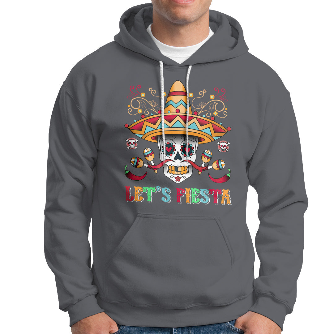 Funny Cinco De Mayo Hoodie Cinco De Mayo Let's Fiesta Mexican Sugar Skull Mexican Party - Wonder Print Shop