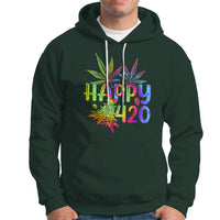Happy 420 Hoodie Happy 420 Day Cannabis Weed Marijuana Leaf Lovers Men Women - Wonder Print Shop