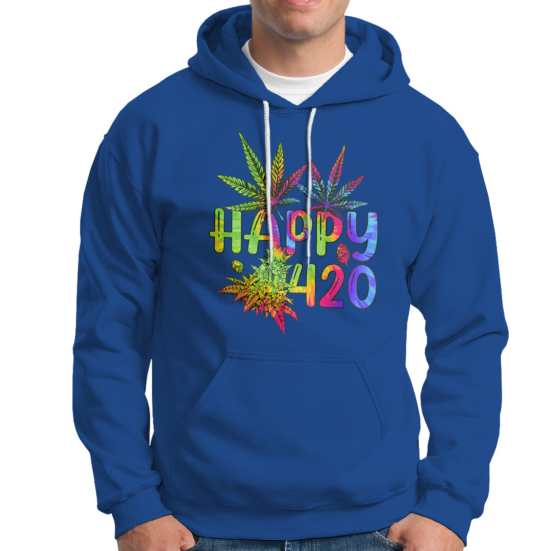 Happy 420 Hoodie Happy 420 Day Cannabis Weed Marijuana Leaf Lovers Men Women - Wonder Print Shop