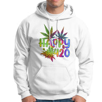 Happy 420 Hoodie Happy 420 Day Cannabis Weed Marijuana Leaf Lovers Men Women - Wonder Print Shop