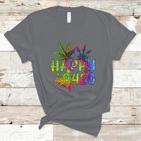 Happy 420 T Shirt Happy 420 Day Cannabis Weed Marijuana Leaf Lovers Men Women - Wonder Print Shop