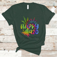 Happy 420 T Shirt Happy 420 Day Cannabis Weed Marijuana Leaf Lovers Men Women - Wonder Print Shop