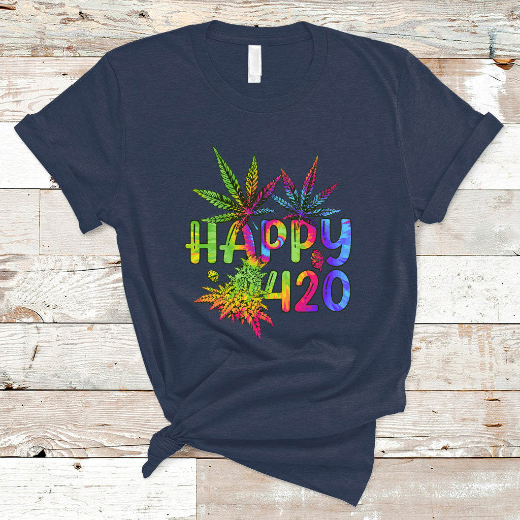 Happy 420 T Shirt Happy 420 Day Cannabis Weed Marijuana Leaf Lovers Men Women - Wonder Print Shop