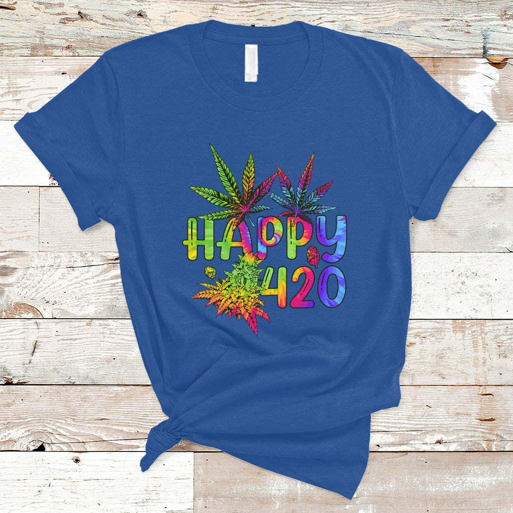 Happy 420 T Shirt Happy 420 Day Cannabis Weed Marijuana Leaf Lovers Men Women - Wonder Print Shop