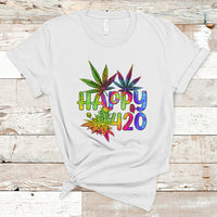 Happy 420 T Shirt Happy 420 Day Cannabis Weed Marijuana Leaf Lovers Men Women - Wonder Print Shop