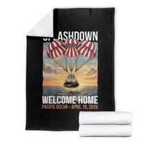 2026 Lunar Mission Splashdown Welcome Home Throw Blanket Pacific Ocean April 10 Vintage Capsule Recovery Graphic