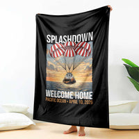 2026 Lunar Mission Splashdown Welcome Home Throw Blanket Pacific Ocean April 10 Vintage Capsule Recovery Graphic