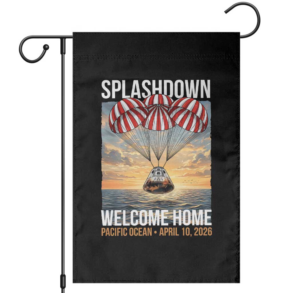2026 Lunar Mission Splashdown Welcome Home Garden Flag Pacific Ocean April 10 Vintage Capsule Recovery Graphic