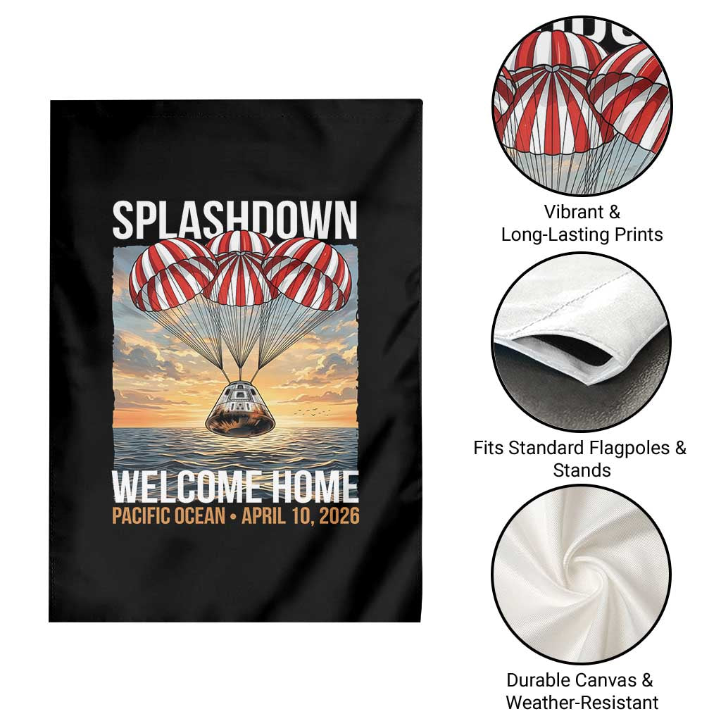 2026 Lunar Mission Splashdown Welcome Home Garden Flag Pacific Ocean April 10 Vintage Capsule Recovery Graphic