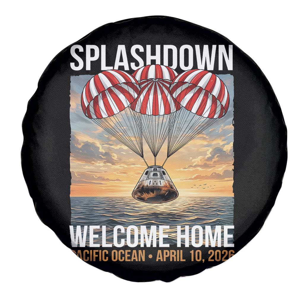 2026 Lunar Mission Splashdown Welcome Home Spare Tire Cover Pacific Ocean April 10 Vintage Capsule Recovery Graphic