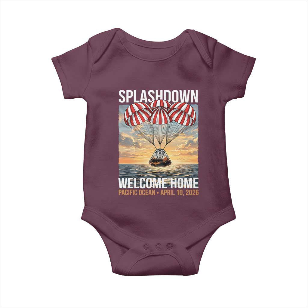 2026 Lunar Mission Splashdown Welcome Home Baby Onesie Pacific Ocean April 10 Vintage Capsule Recovery Graphic