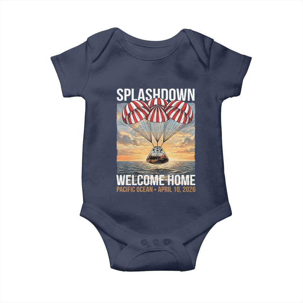 2026 Lunar Mission Splashdown Welcome Home Baby Onesie Pacific Ocean April 10 Vintage Capsule Recovery Graphic