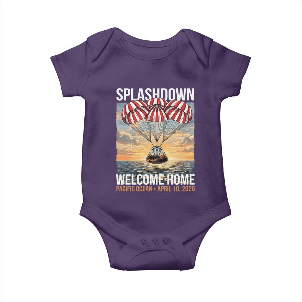 2026 Lunar Mission Splashdown Welcome Home Baby Onesie Pacific Ocean April 10 Vintage Capsule Recovery Graphic