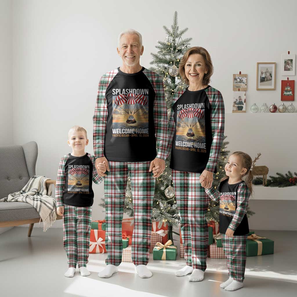2026 Lunar Mission Splashdown Welcome Home Plaid Pajama Set Pacific Ocean April 10 Vintage Capsule Recovery Graphic