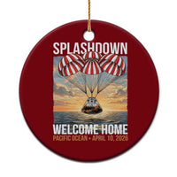 2026 Lunar Mission Splashdown Welcome Home Ceramic Ornament Pacific Ocean April 10 Vintage Capsule Recovery Graphic