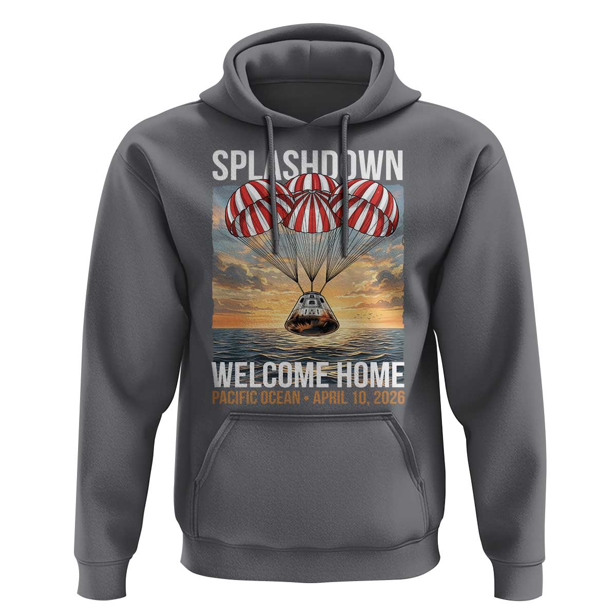2026 Lunar Mission Splashdown Welcome Home Hoodie Pacific Ocean April 10 Vintage Capsule Recovery Graphic