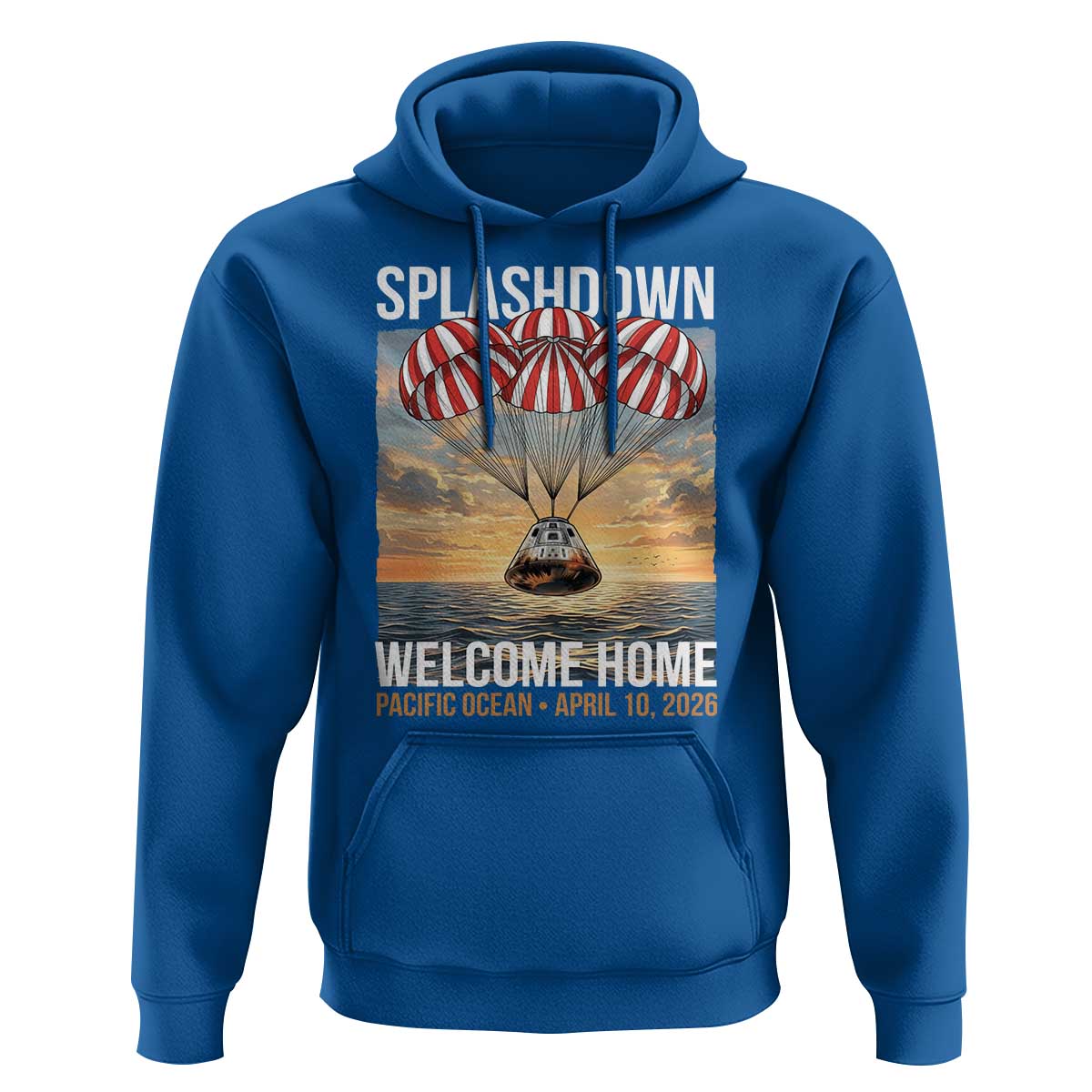 2026 Lunar Mission Splashdown Welcome Home Hoodie Pacific Ocean April 10 Vintage Capsule Recovery Graphic