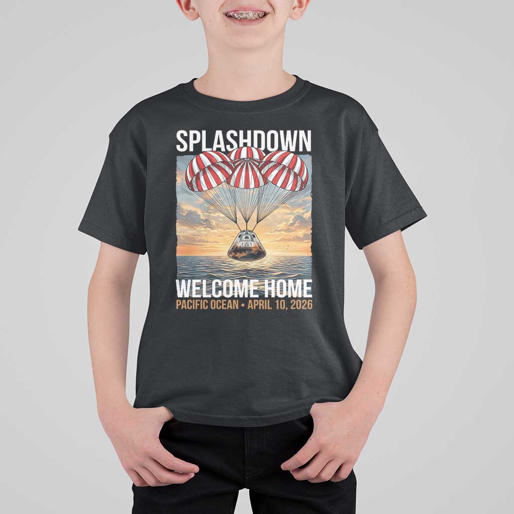 2026 Lunar Mission Splashdown Welcome Home T Shirt For Kid Pacific Ocean April 10 Vintage Capsule Recovery Graphic