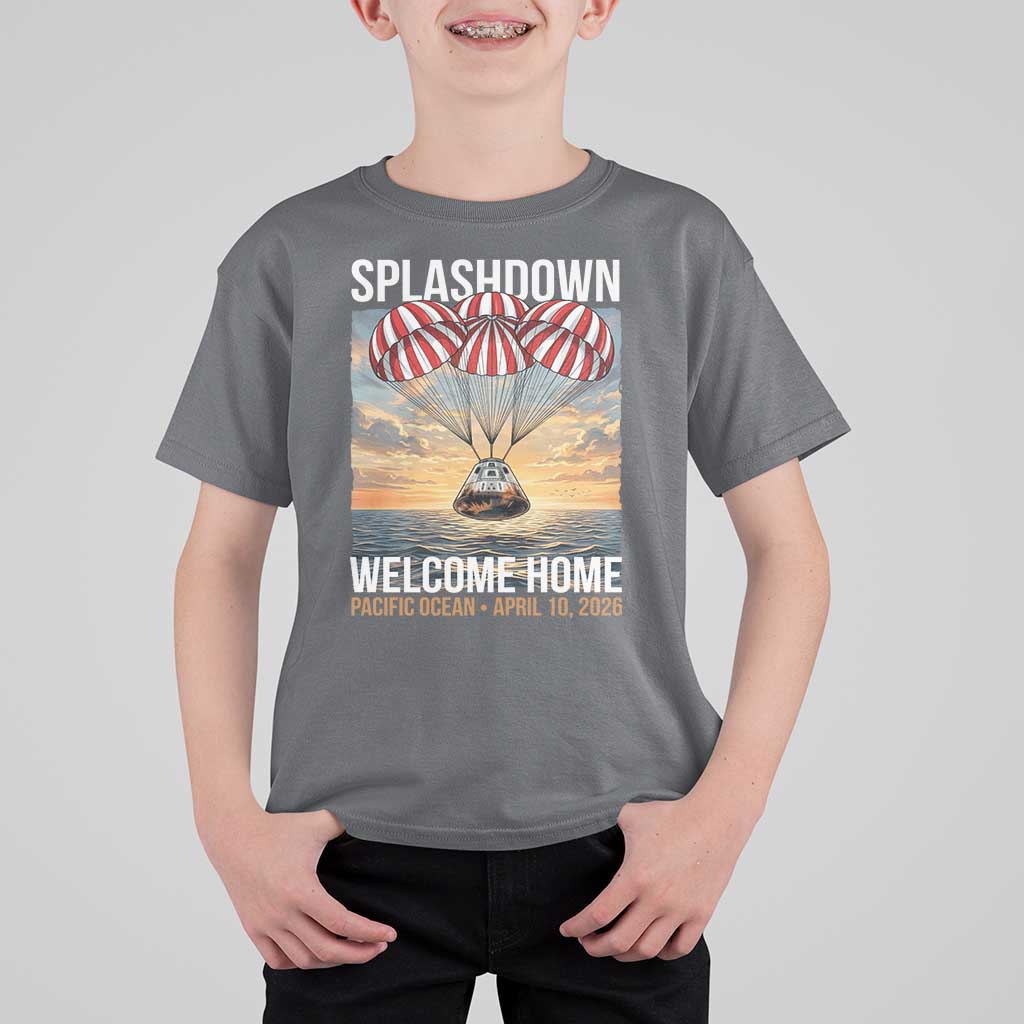 2026 Lunar Mission Splashdown Welcome Home T Shirt For Kid Pacific Ocean April 10 Vintage Capsule Recovery Graphic
