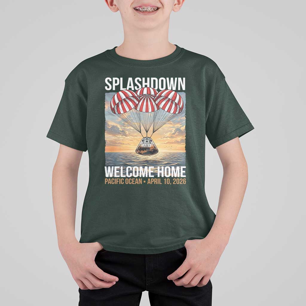 2026 Lunar Mission Splashdown Welcome Home T Shirt For Kid Pacific Ocean April 10 Vintage Capsule Recovery Graphic