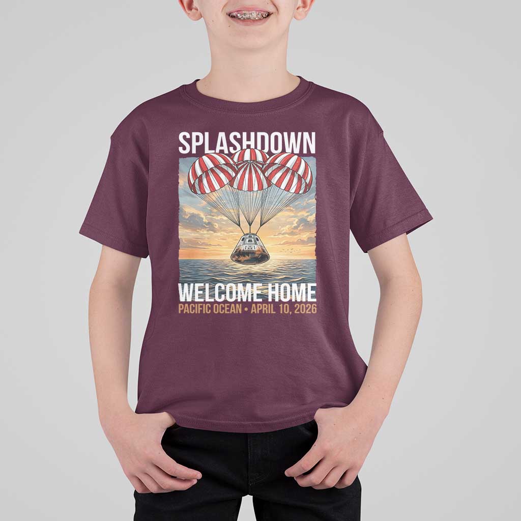 2026 Lunar Mission Splashdown Welcome Home T Shirt For Kid Pacific Ocean April 10 Vintage Capsule Recovery Graphic
