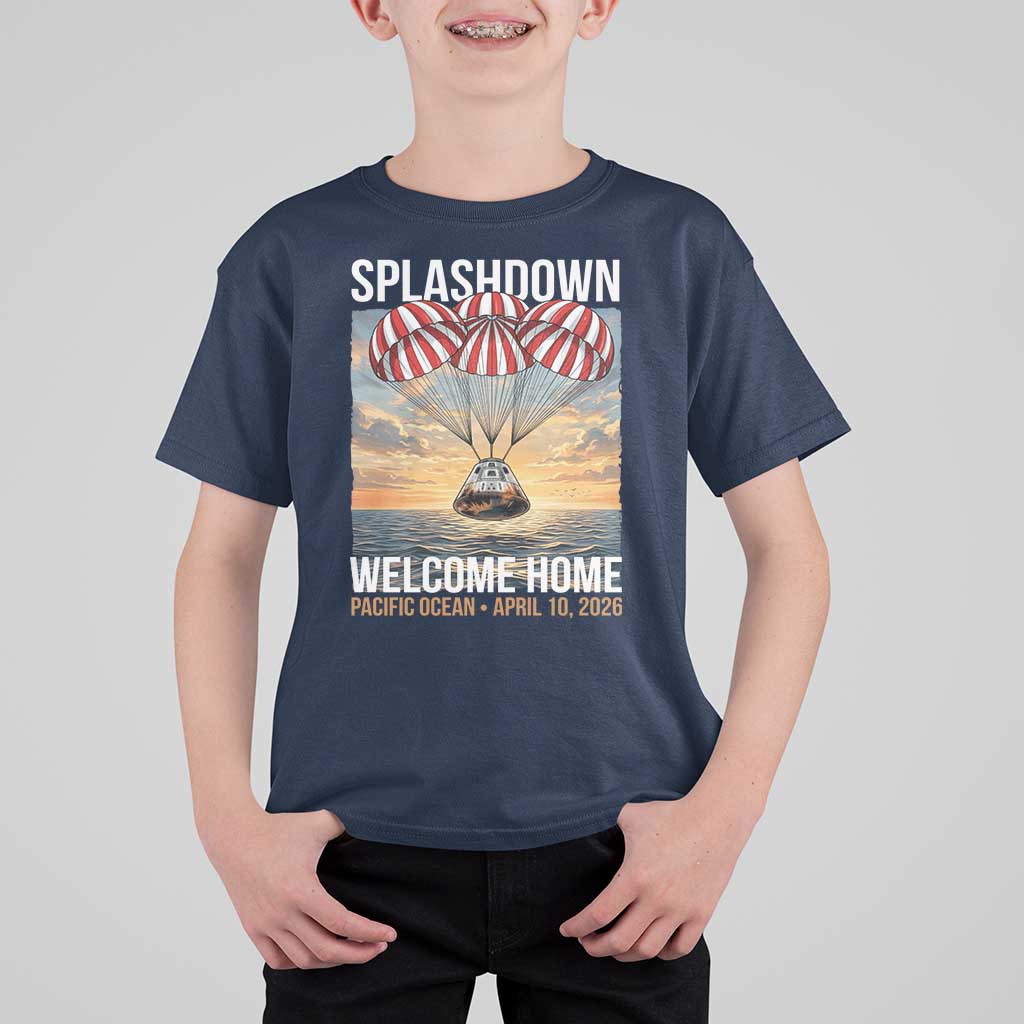2026 Lunar Mission Splashdown Welcome Home T Shirt For Kid Pacific Ocean April 10 Vintage Capsule Recovery Graphic