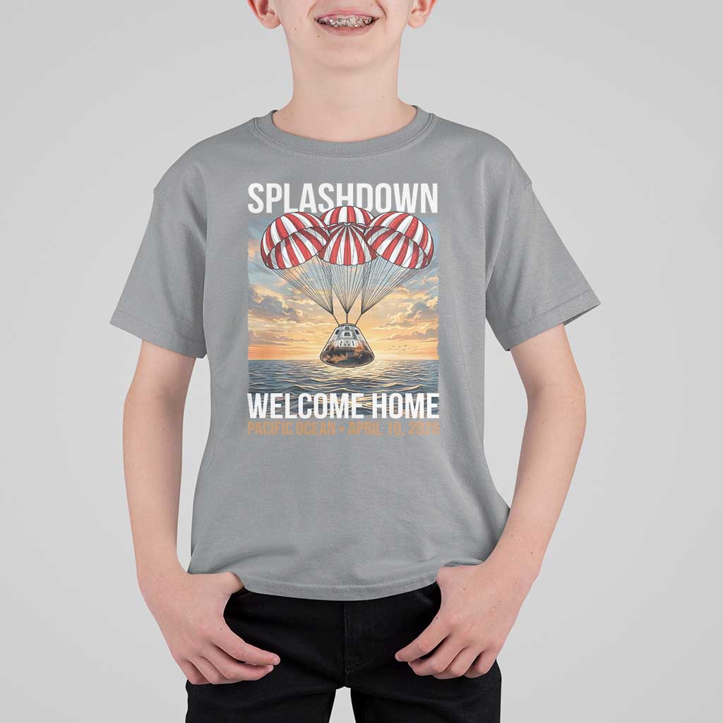 2026 Lunar Mission Splashdown Welcome Home T Shirt For Kid Pacific Ocean April 10 Vintage Capsule Recovery Graphic