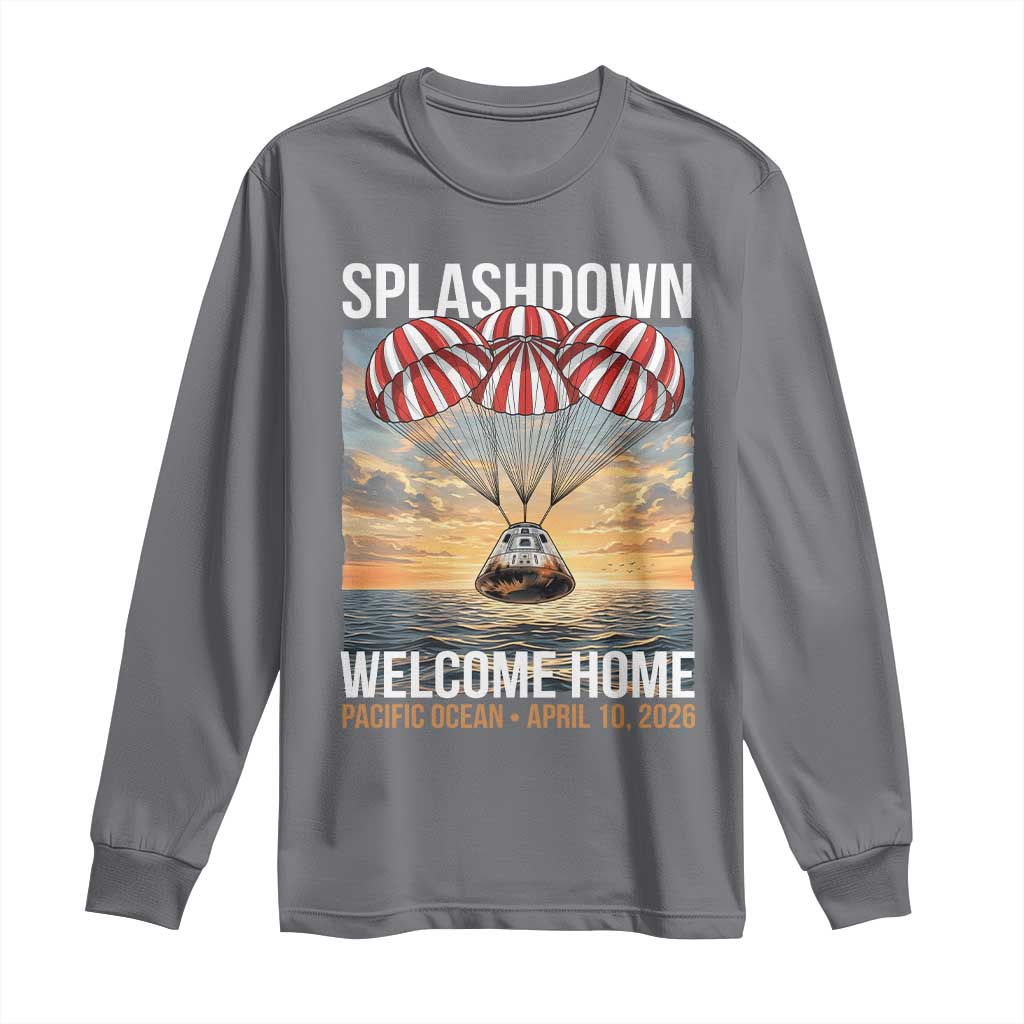 2026 Lunar Mission Splashdown Welcome Home Long Sleeve Shirt Pacific Ocean April 10 Vintage Capsule Recovery Graphic