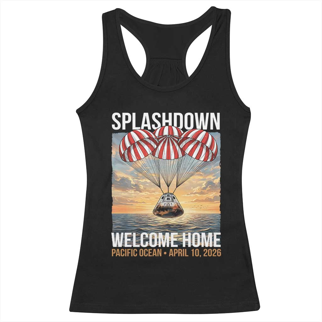 2026 Lunar Mission Splashdown Welcome Home Racerback Tank Top Pacific Ocean April 10 Vintage Capsule Recovery Graphic
