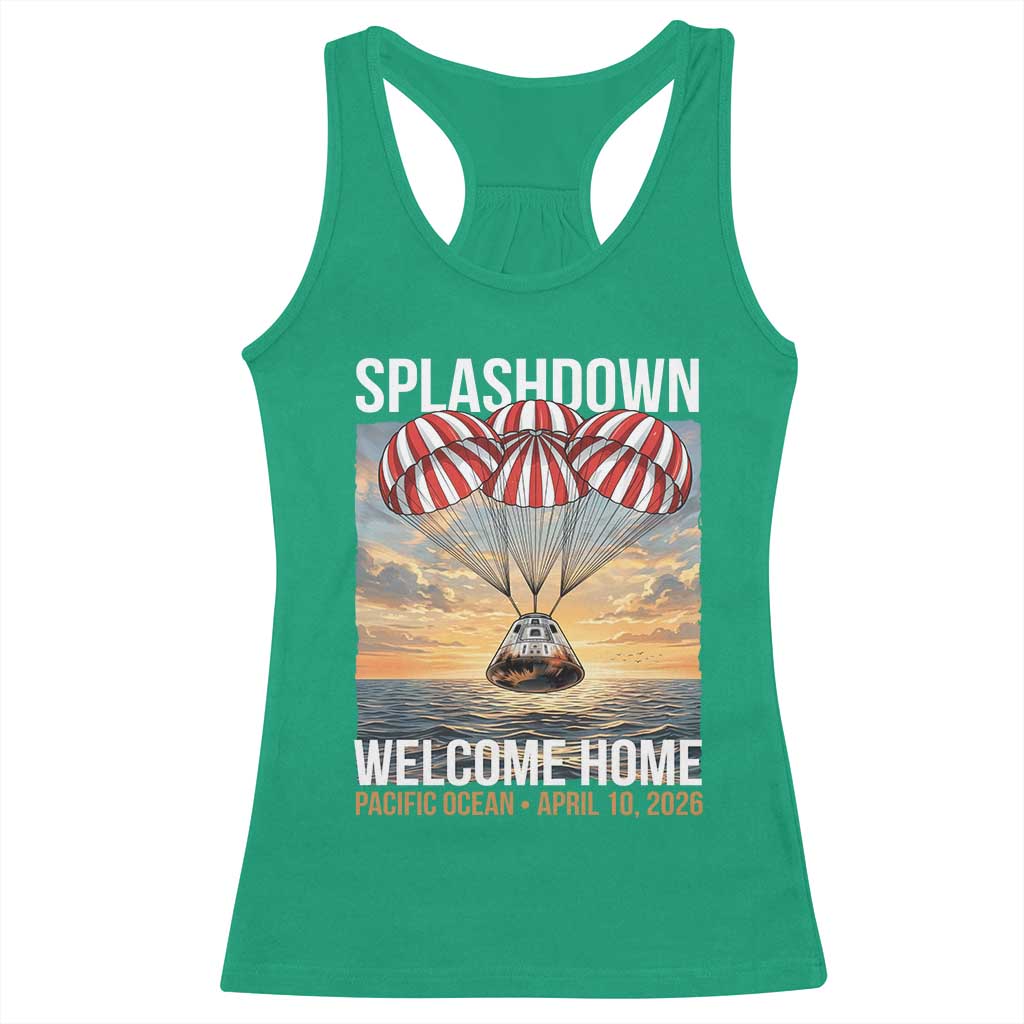 2026 Lunar Mission Splashdown Welcome Home Racerback Tank Top Pacific Ocean April 10 Vintage Capsule Recovery Graphic