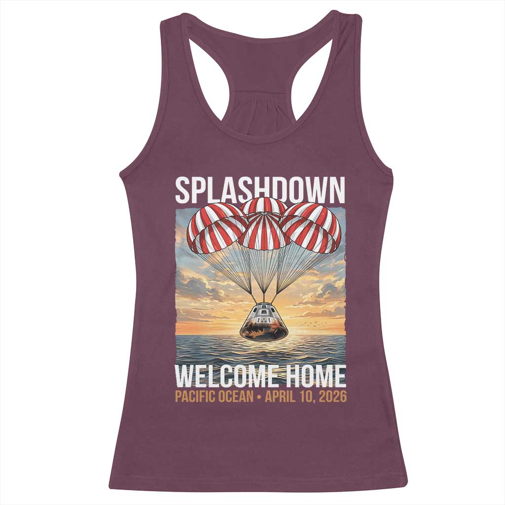 2026 Lunar Mission Splashdown Welcome Home Racerback Tank Top Pacific Ocean April 10 Vintage Capsule Recovery Graphic
