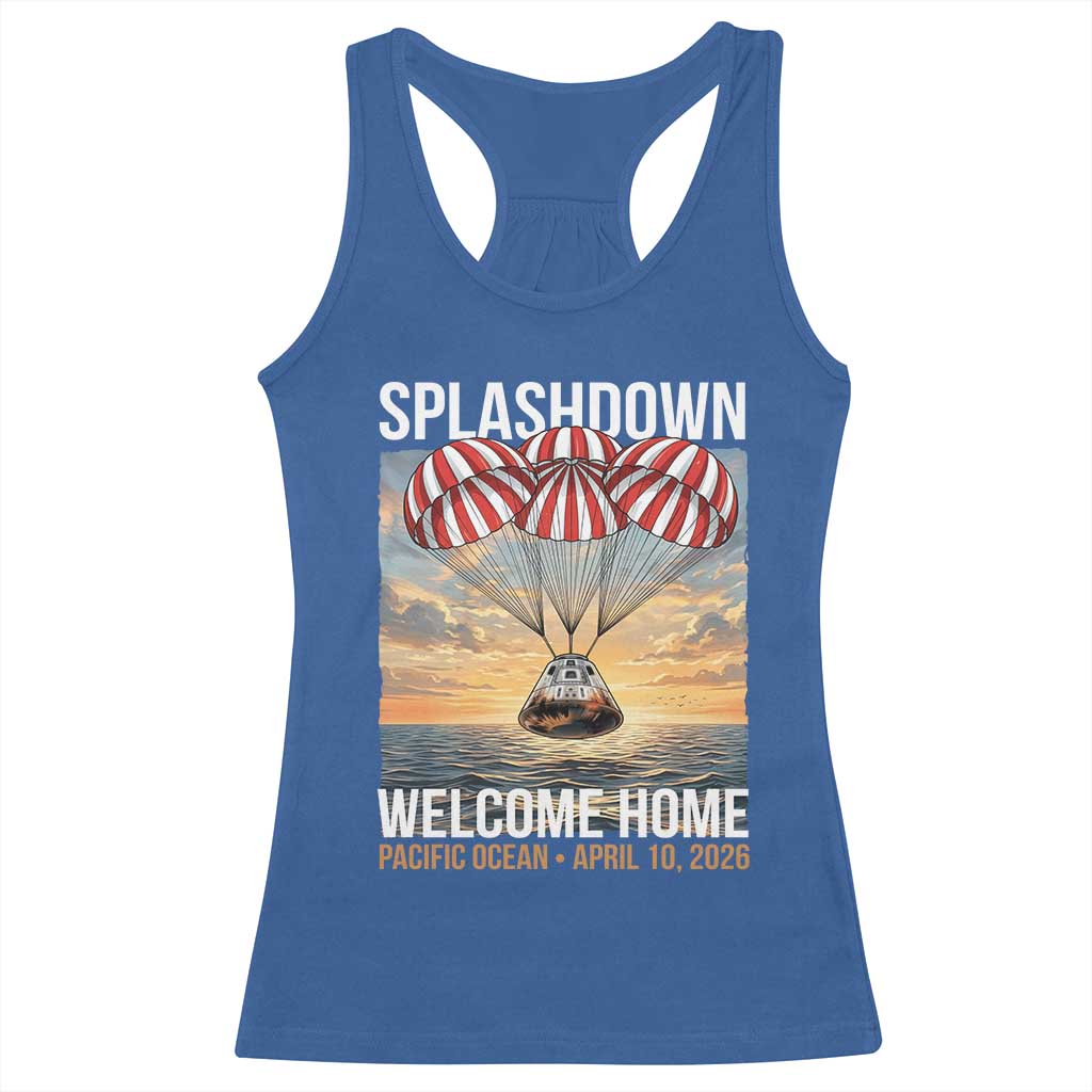 2026 Lunar Mission Splashdown Welcome Home Racerback Tank Top Pacific Ocean April 10 Vintage Capsule Recovery Graphic