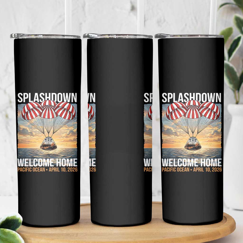 2026 Lunar Mission Splashdown Welcome Home Skinny Tumbler Pacific Ocean April 10 Vintage Capsule Recovery Graphic