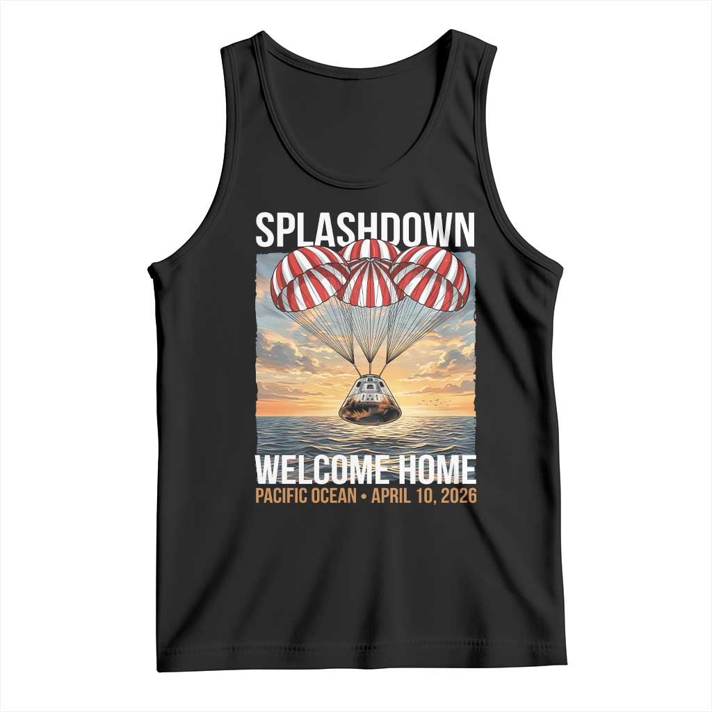 2026 Lunar Mission Splashdown Welcome Home Tank Top Pacific Ocean April 10 Vintage Capsule Recovery Graphic