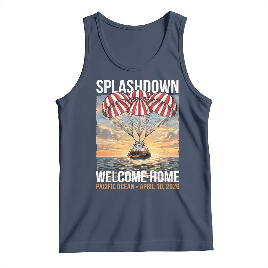 2026 Lunar Mission Splashdown Welcome Home Tank Top Pacific Ocean April 10 Vintage Capsule Recovery Graphic