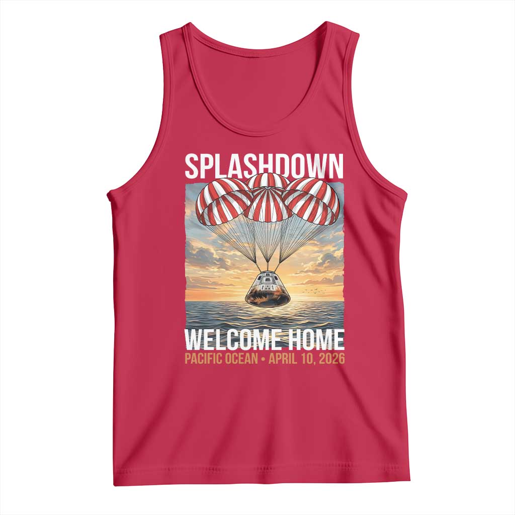 2026 Lunar Mission Splashdown Welcome Home Tank Top Pacific Ocean April 10 Vintage Capsule Recovery Graphic