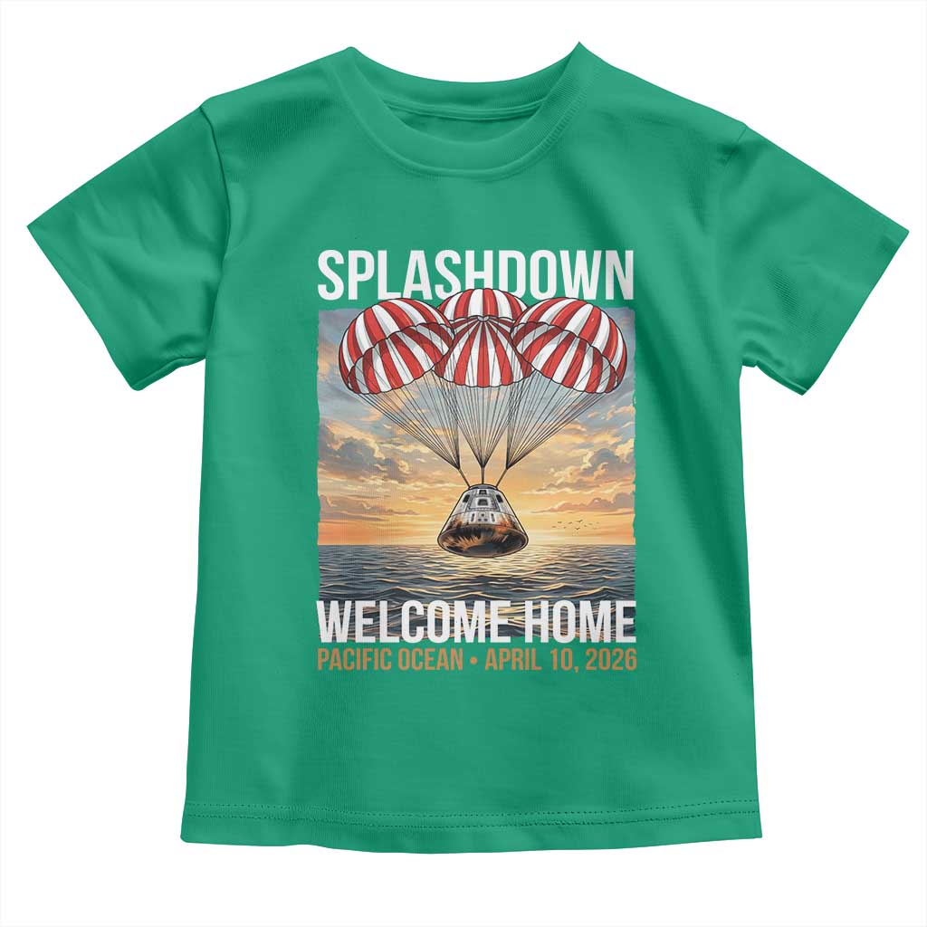 2026 Lunar Mission Splashdown Welcome Home Toddler T Shirt Pacific Ocean April 10 Vintage Capsule Recovery Graphic