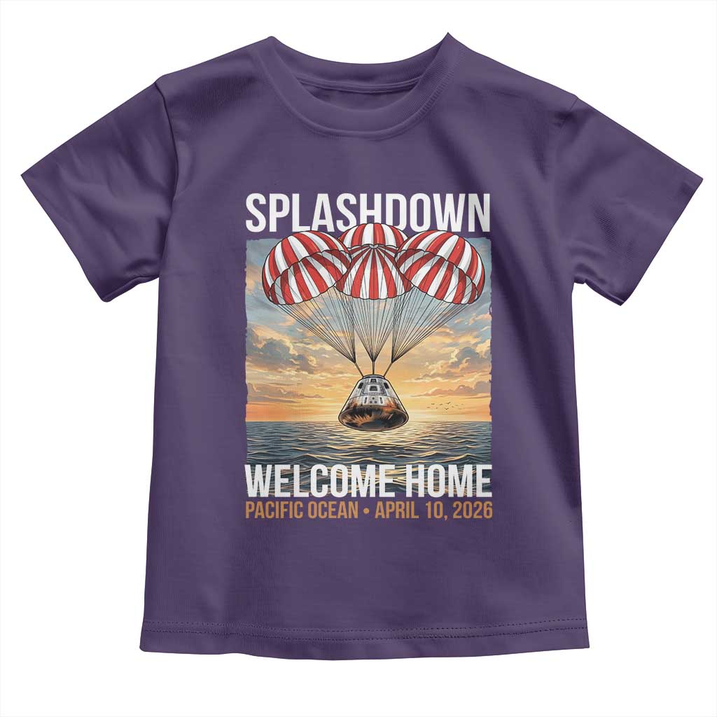 2026 Lunar Mission Splashdown Welcome Home Toddler T Shirt Pacific Ocean April 10 Vintage Capsule Recovery Graphic