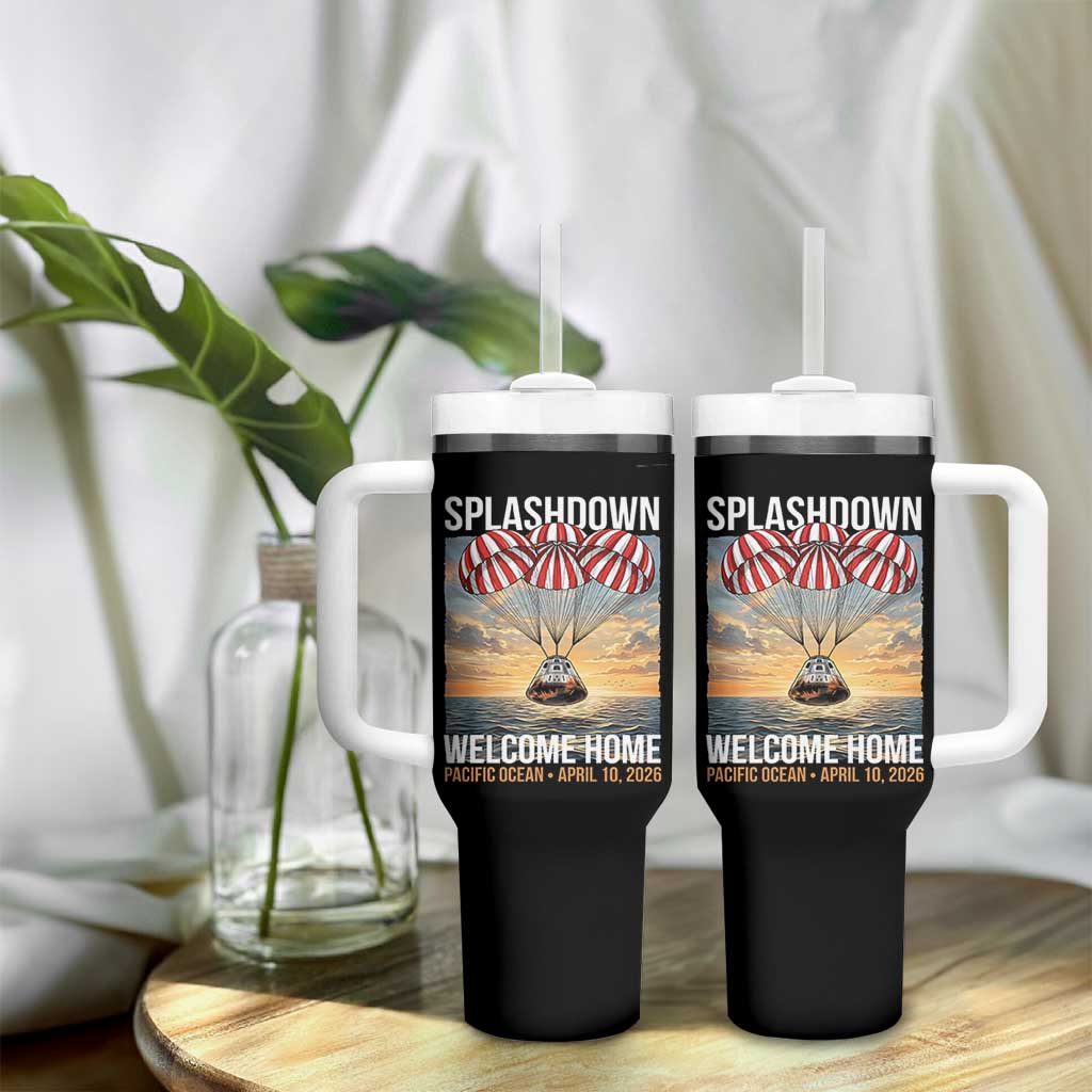 2026 Lunar Mission Splashdown Welcome Home Tumbler With Handle Pacific Ocean April 10 Vintage Capsule Recovery Graphic